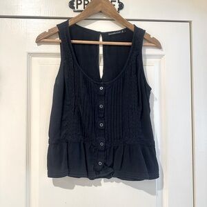 Abercrombie navy button up tank, medium